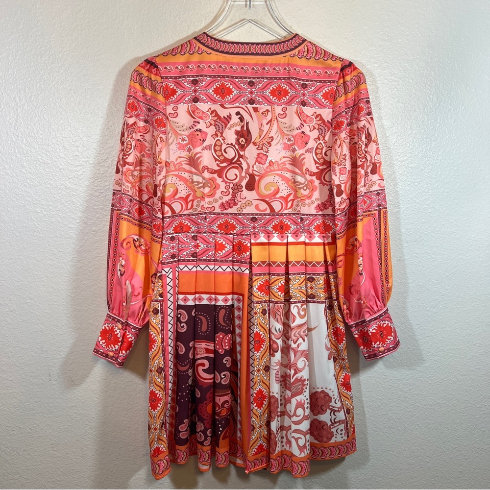 DALIA MACPHEE long sleeve paisley print pleated dress - Picture 5 of 9